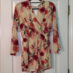 Yellow floral romper